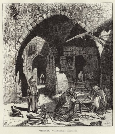 Palestine, Un café de rue à Jérusalem - European School