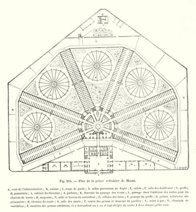 Plan de la prison cellulaire de Mazas (gravure) - European School