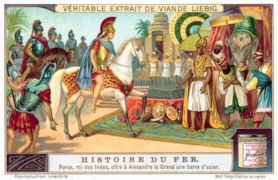 Porus, roi des Pauravas, offrant à Alexandre le Grand une barre d
