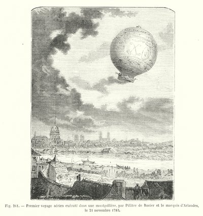 Premier voyage aérien exécuté dans une montgolfière, par Pilâtre de Rozier et le marquis d