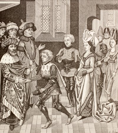 Réception de Gautier-sans-Avoir par le roi de Hongrie, c.1880 - European School