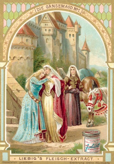 Scène du conte de fées des frères Grimm La Jeune Fille aux oies - European School