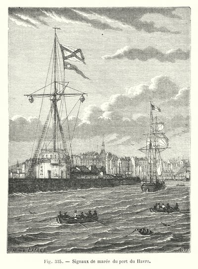 Signaux de marée du port du Havre (gravure) - European School