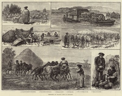 Croquis de la vie paysanne en Hongrie (gravure) - European School
