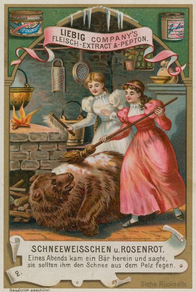 Blanche-Neige et Rose-Rouge Brossent la Neige de l