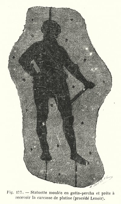 Statuette moulée en gutta-percha et prête à recevoir la carcasse de platine, procédé Lenoir - European School
