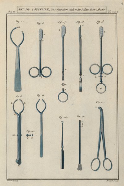 Instruments chirurgicaux utilisés par le chirurgien français Pierre Jean Georges Cabanis - European School