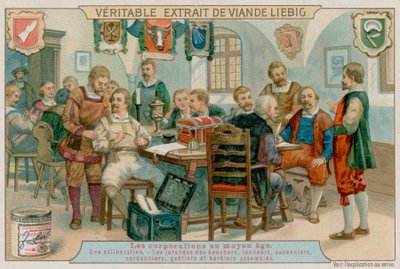 Les guildes des bouchers, tanneurs, savonniers, cordonniers, gantiers et barbiers se rassemblent - European School