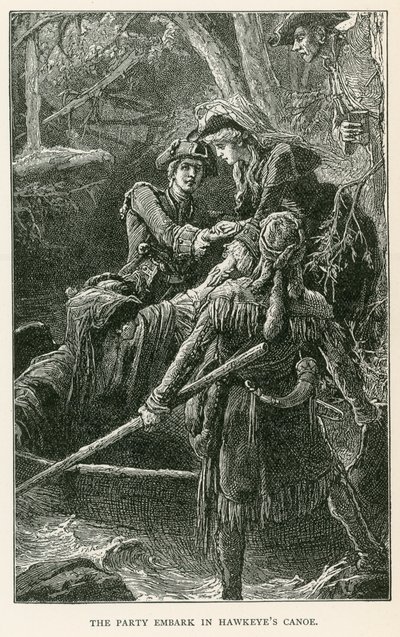 Le groupe embarque dans le canoë d