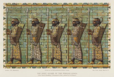 Les gardes du corps des rois perses (lithographie couleur) - European School