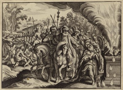 Le feu de Dieu brûlant le sacrifice d