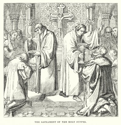 Le sacrement de la Sainte Cène (gravure) - European School