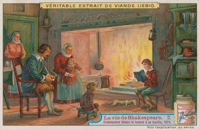 Le jeune Shakespeare lisant à sa famille, 1574 - European School