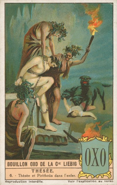 Thésée, carte de Liebig, début du 20e siècle (chromo) - European School