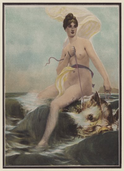 Thétis, nymphe de la mer dans la mythologie grecque (lithographie couleur) - European School