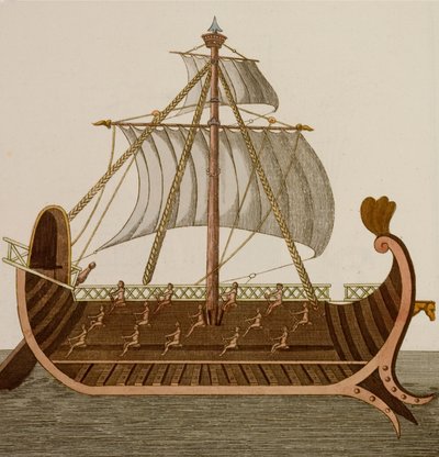 Trirème, navire de guerre utilisé par les anciens Phéniciens, Grecs et Romains - European School