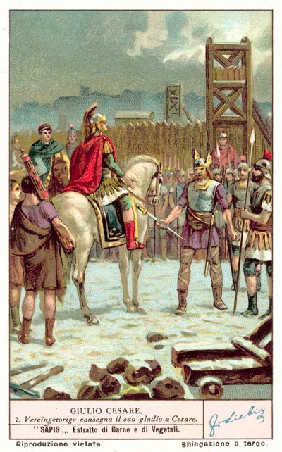 Vercingétorix remettant son épée à Jules César après le siège d