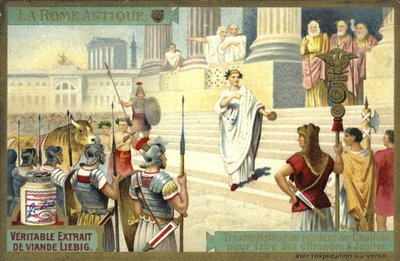Victor visitant le Capitole pour faire des offrandes à Jupiter, Rome antique - European School