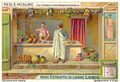 Pesée des fruits dans un magasin à Pompéi - European School
