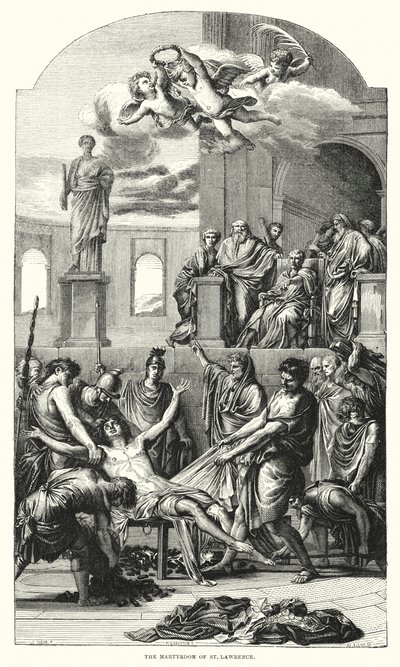 Le Martyre de Saint Laurent (gravure) - Eustache (after) Le Sueur