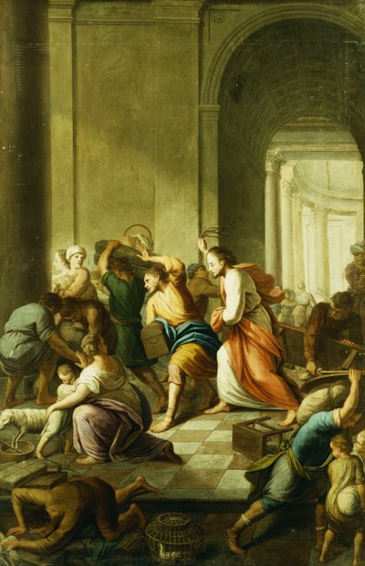 Christ chassant les marchands du Temple - Eustache Le Sueur