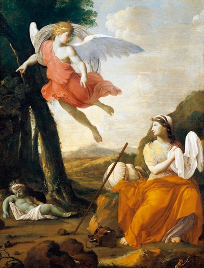 Agar et Ismaël sauvés par un ange - Eustache Le Sueur