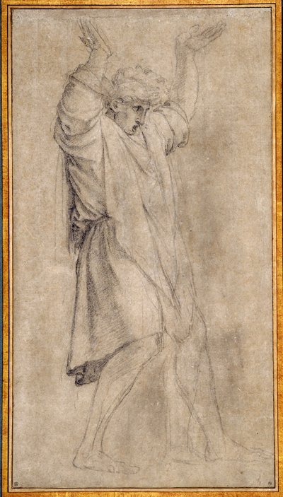 Étude pour Marcus Curtius, figure légendaire de la Rome antique - Eustache Le Sueur