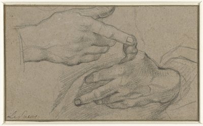 Étude de deux mains - Eustache Lesueur