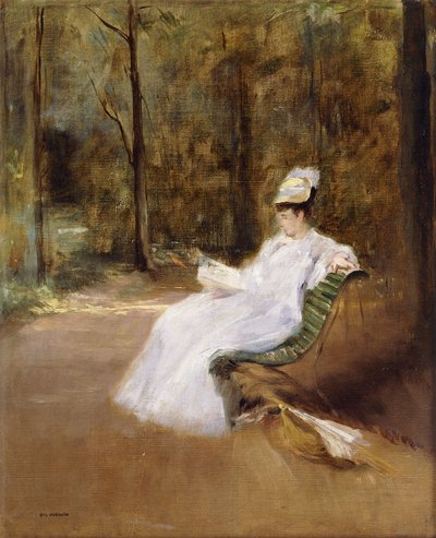 Assis sur un banc, vers 1848 - Eva Gonzalès