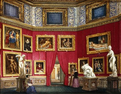 Figures dans une galerie de tableaux - Eva Hau