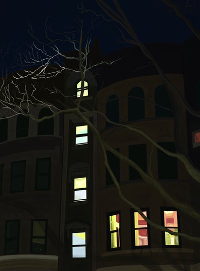 8Th Avenue At Night (art numérique) - Evan Sklar