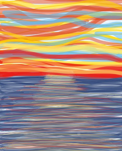 Océan Atlantique, 2018 (dessiné à la main sur un iPad avec un Apple pencil) - Evan Sklar