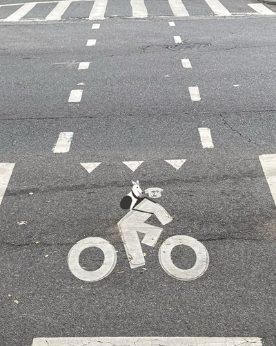 Signalisation de la voie cyclable dans la rue (art numérique) - Evan Sklar