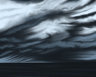 Ciel bleu et océan , c.2020-24 (art numérique) - Evan Sklar