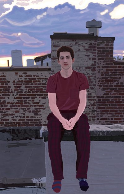 Emmitt sur le toit, Brooklyn (art numérique) - Evan Sklar