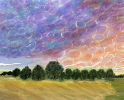 Field In Vermont, 2018 (dessiné à la main sur un iPad avec un crayon Apple) - Evan Sklar