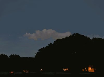 Champ et ciel au crépuscule, parc Prospekt, Brooklyn (art numérique) - Evan Sklar