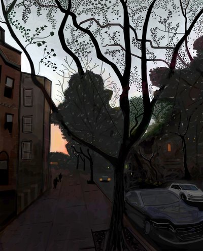 Fifth Street, Brooklyn, août 2016 (dessiné à la main sur un iPad avec un crayon Apple). - Evan Sklar