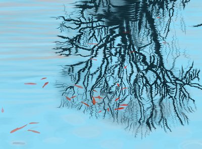 Koï et branches d
