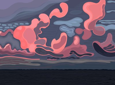 Océan et nuages, Brooklyn (art numérique) - Evan Sklar