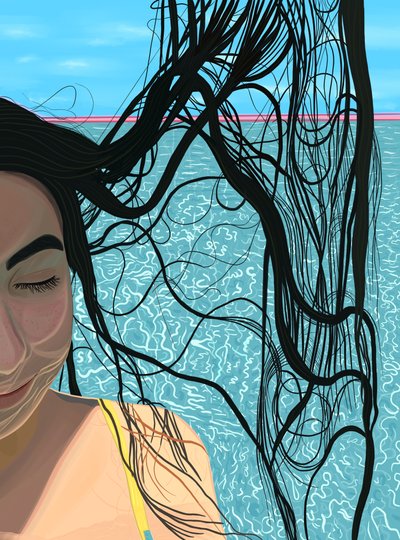 Poils de piscine, c.2020-24 (art numérique) - Evan Sklar