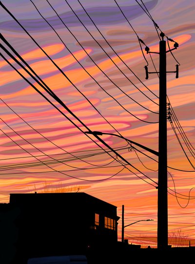 Red Hook, Brooklyn, Aube (art numérique) - Evan Sklar