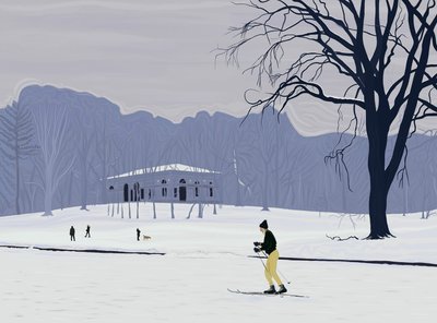 Skieur, Prospect Park , Brooklyn (art numérique) - Evan Sklar
