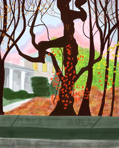Spring In Prospect Park, 2016 (dessiné à la main sur un iPad avec un crayon Apple) - Evan Sklar