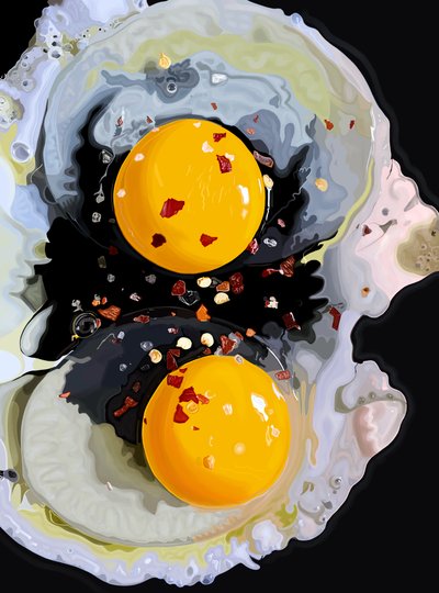 Deux oeufs frits sur une poêle, Brooklyn (art numérique) - Evan Sklar