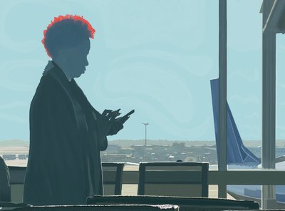 Femme attendant à l