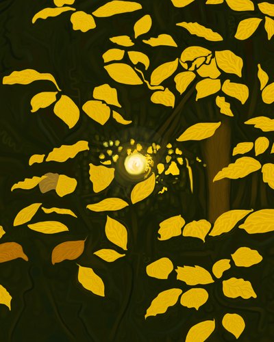 Feuilles jaunes (art numérique) - Evan Sklar