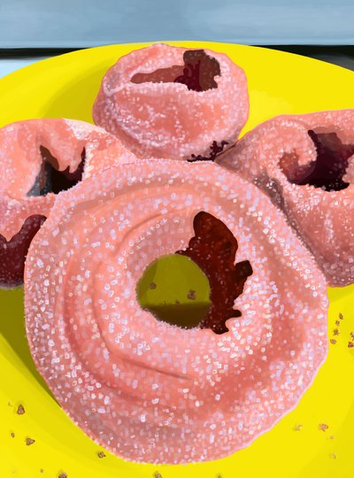 beignets à la cannelle et au sucre (art numérique) - Evan Sklar