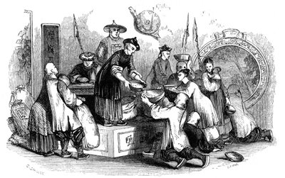 Distribution de maïs au peuple, pendant une période de pénurie, 1847 - Evans