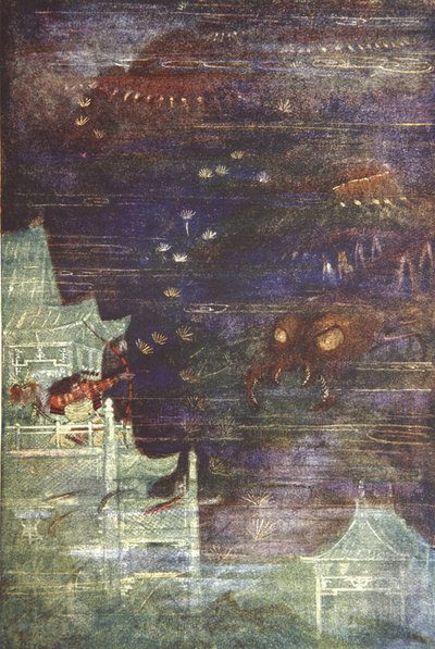 Hidesato et le mille-pattes, illustration de 